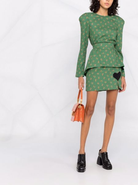 Kleid mit schößchen Ulyana Sergeenko grün