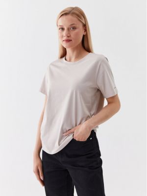 Relaxed fit marškinėliai Calvin Klein smėlinė