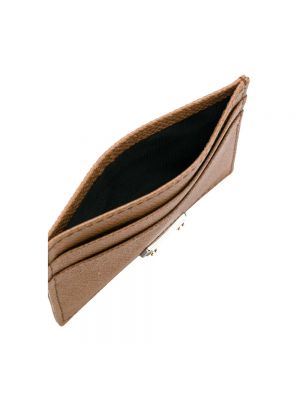 Cartera de cuero con estampado Dolce & Gabbana marrón