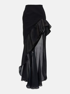Długa spódnica z wysoką talią asymetryczna Maticevski czarna