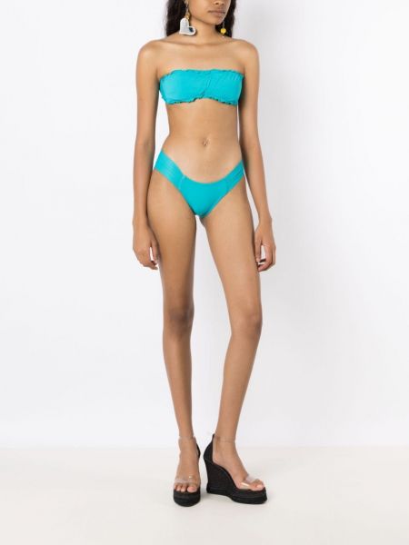 Bikini taille basse drapé Amir Slama bleu