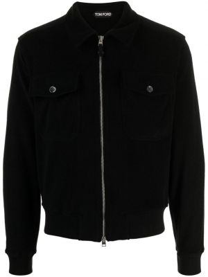Bavlnená bomber bunda na zips Tom Ford čierna