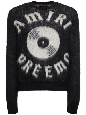 Moherowy sweter Amiri czarny