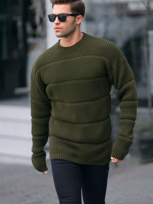 Pletený sveter Madmext khaki