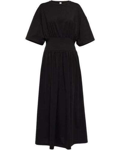 Bavlnené midi šaty Totême čierna