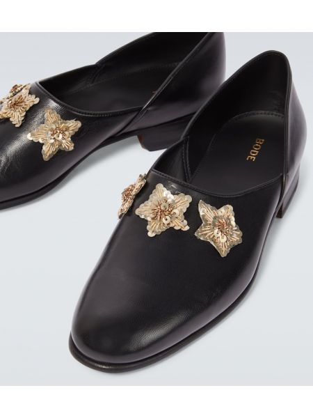 Pantofi loafer din piele cu stele Bode negru