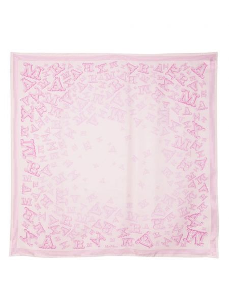 Fular de mătase cu imagine Max Mara roz
