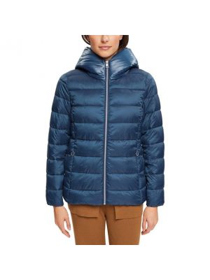 Abrigo corto con capucha Esprit azul