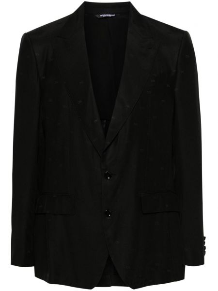 Jacquard seiden blazer Dolce & Gabbana schwarz