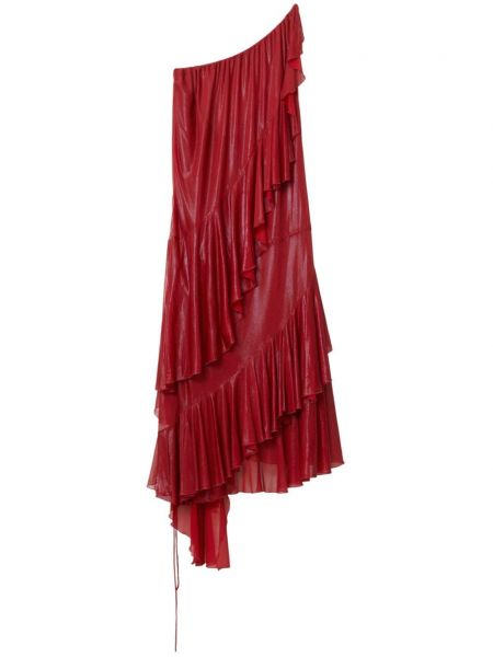 Šaty s volánmi Burberry červená
