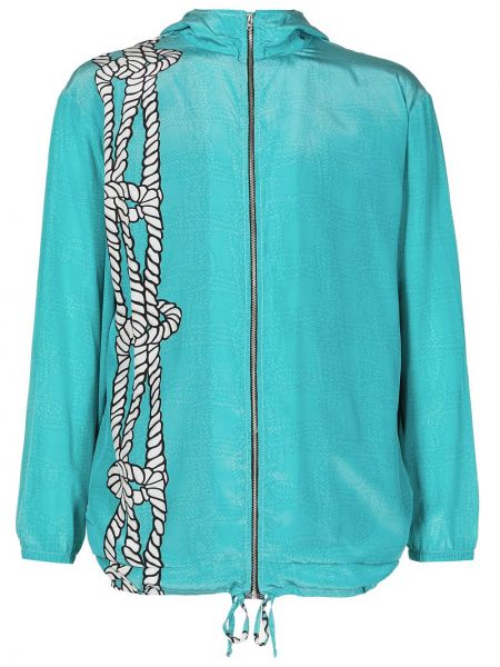 Svilena jakna s printom Amir Slama plava