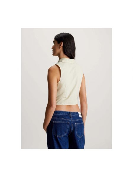 Geflochtene ärmellos jeanshemd Calvin Klein Jeans beige