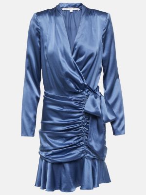 Hedvábné saténové šaty Veronica Beard modré