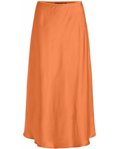 Midi sukňa Object oranžová