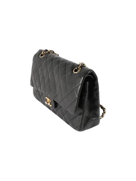 Bolsa de hombro de cuero Chanel Vintage negro