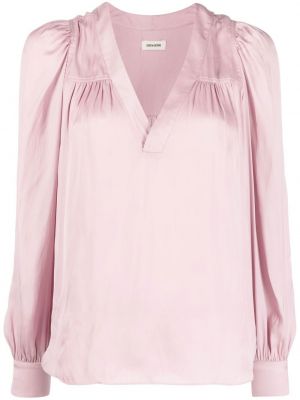 Bluza s v-izrezom Zadig&voltaire ružičasta