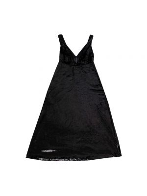 Aksamitna sukienka długa Lardini czarna
