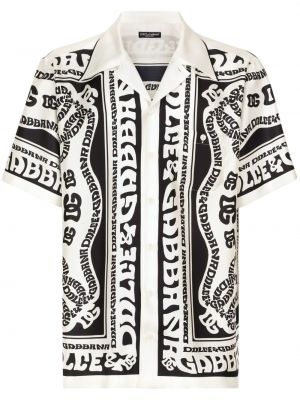 Hedvábná košile s potiskem Dolce & Gabbana
