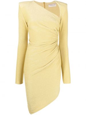 Sukienka dopasowana asymetryczna Alexandre Vauthier żółta