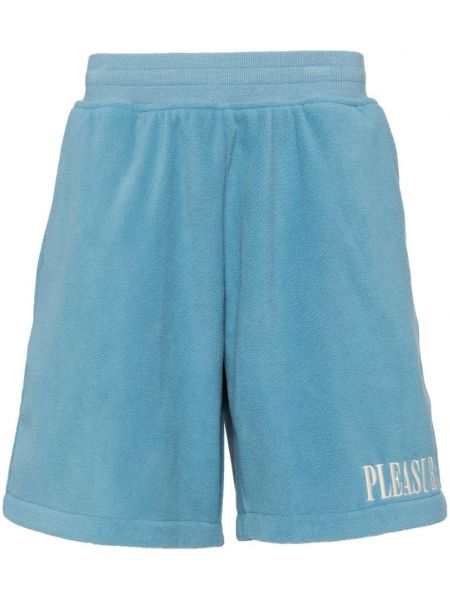 Fleece broderet shorts Pleasures blå