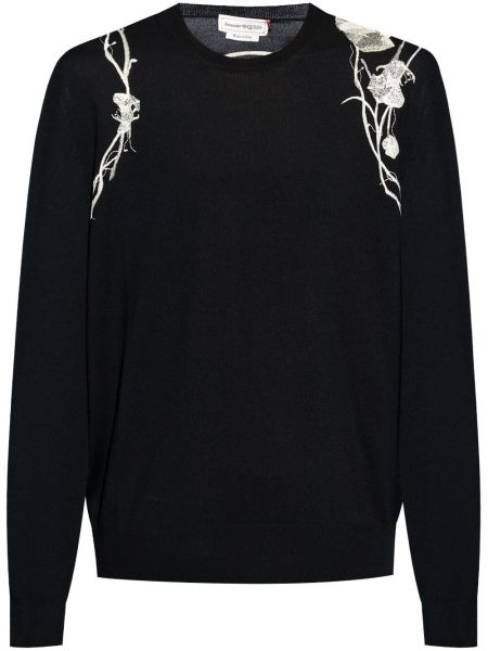 Вълнен пуловер на цветя Alexander Mcqueen