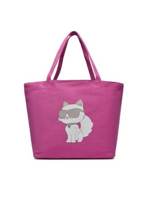 Τσάντα shopper Karl Lagerfeld ροζ