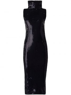 Dzianinowa sukienka midi z cekinami Alexandre Vauthier czarna