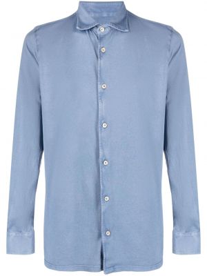 Βαμβακερό πουκάμισο Fedeli μπλε