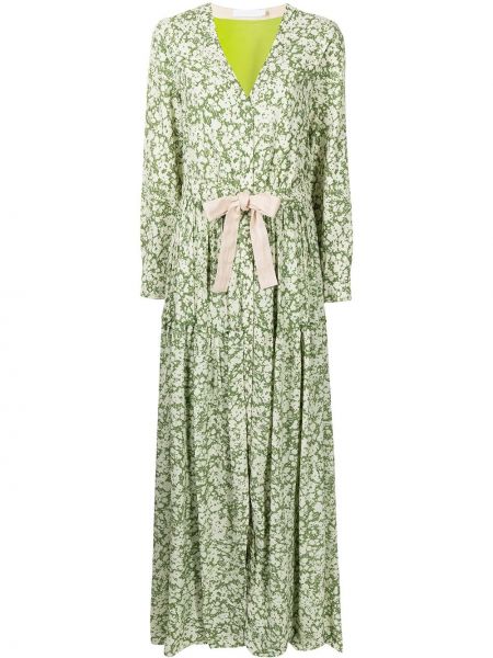 Vestido largo de flores Jonathan Simkhai verde