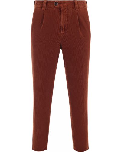 Вельветовые классические брюки Brunello Cucinelli коричневые