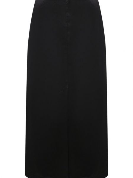 Шелковая юбка из вискозы Loulou Studio черная