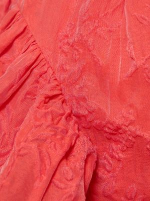 Prešívaná bavlnená midi sukňa Cecilie Bahnsen červená