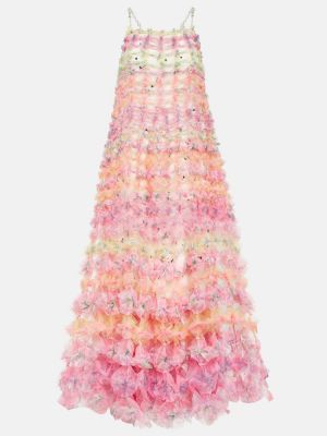 Макси рокля от тюл Susan Fang розово