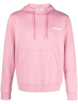 Pamučna hoodie s kapuljačom od jersey Sandro ružičasta