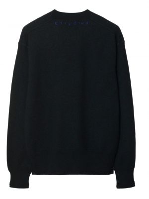 Vlněný svetr s výšivkou Burberry černý