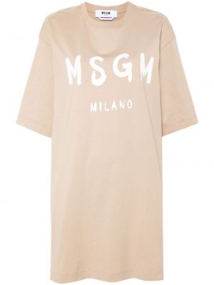 Kleid mit print Msgm beige