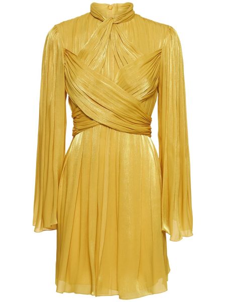 Mini šaty Costarellos žltá