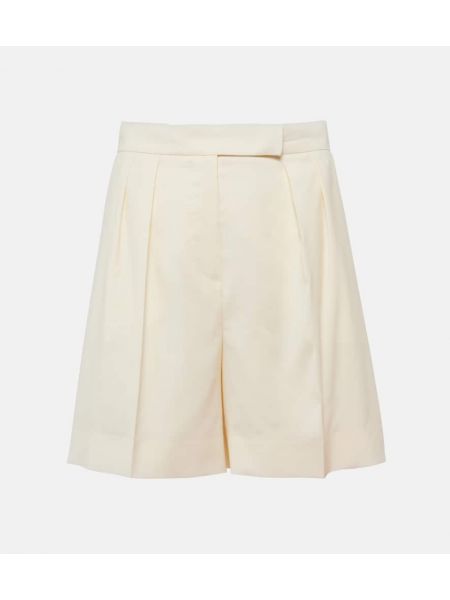 Uld højtaljet shorts Max Mara hvid