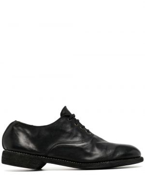 Leder derby schuhe Guidi schwarz