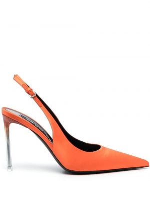 Полуотворени обувки с отворена пета Sergio Rossi оранжево