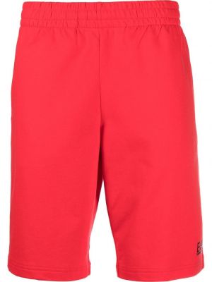 Trykt bomull shorts Ea7 Emporio Armani rød