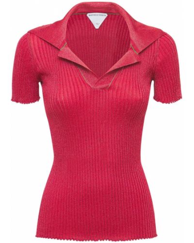 Легкий свитер с люрексом Bottega Veneta, красный