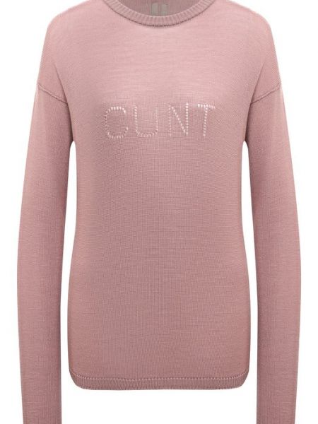 Шерстяной пуловер Rick Owens розовый