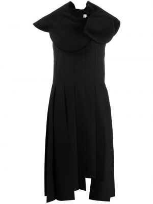 Bavlněné asymetrické šaty bez rukávů na zip Comme Des Garçons - černá