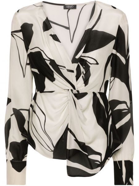 Bluza s potiskom z abstraktnimi vzorci iz krep tkanine Liu Jo