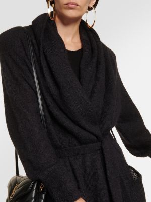 Cardigan en laine en mohair Saint Laurent noir