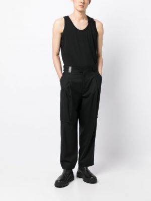 Vlněné rovné kalhoty Marina Yee černé