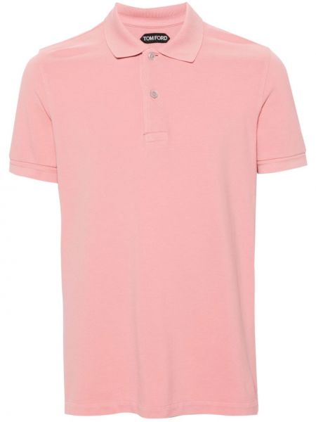 Kokvilnas polo krekls Tom Ford rozā