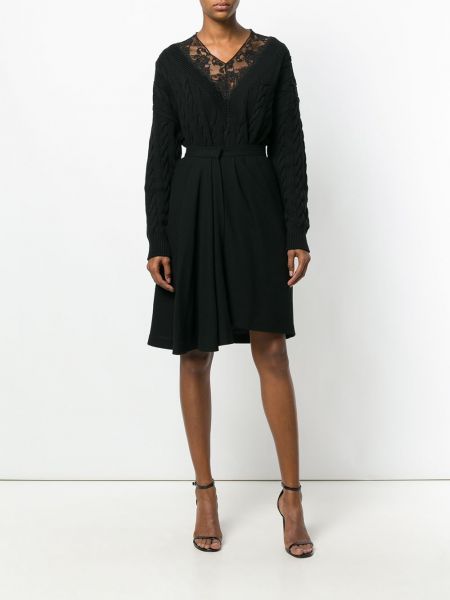 Falda drapeado Yves Saint Laurent Pre-owned negro