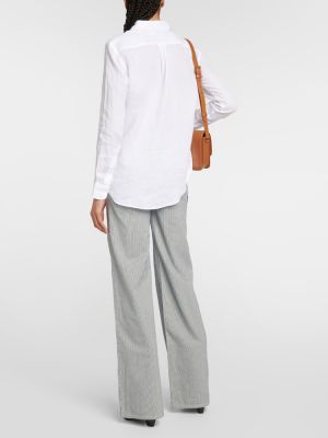 Lněná košile Polo Ralph Lauren bílá